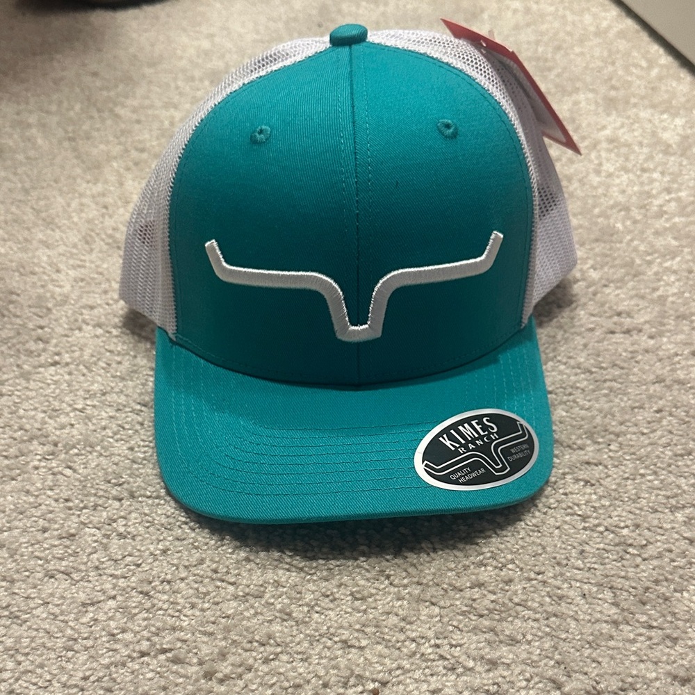 Kimes Ranch Teal and White Mesh Hat